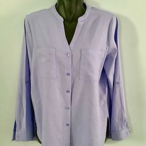 Purple Linen Nine West Shirt